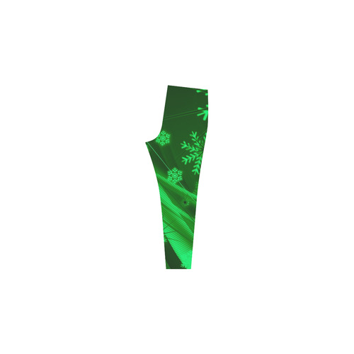 Gorgeous Green Snowflakes Cassandra Women's Leggings (Model L01)