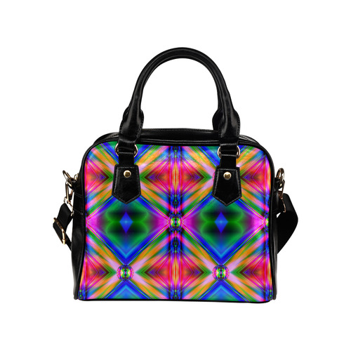 Groovy Psychedelic Diamonds (Pinks and Blues) Shoulder Handbag (Model 1634)