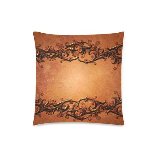 Decorative vintage design and floral elements Custom Zippered Pillow Case 18"x18"(Twin Sides)