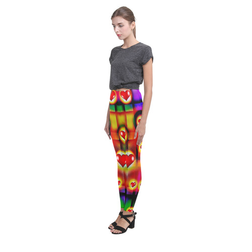 Hearts Parade Colorful Plaid Cassandra Women's Leggings (Model L01)