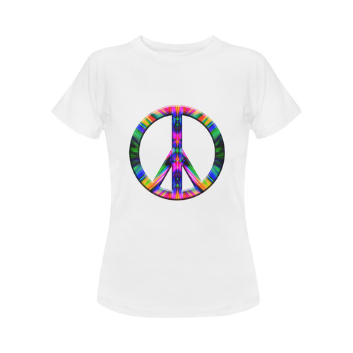 Groovy Psychedelic Peace Sign Women's Classic T-Shirt (Model T17）