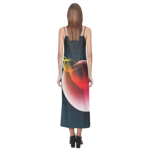 color smoke by Nico Bielow V-Neck Open Fork Long Dress(Model D18)