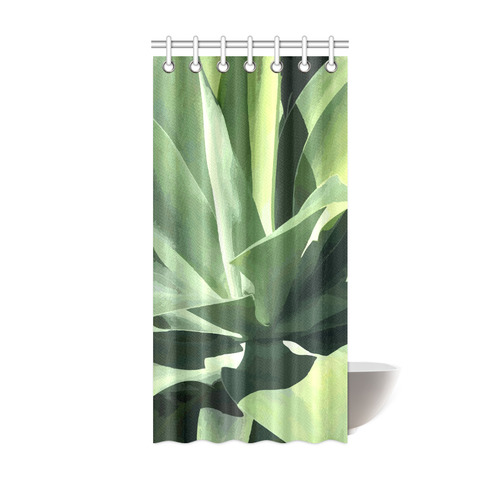 Green Succulent Desert Nature Art Shower Curtain 36"x72"