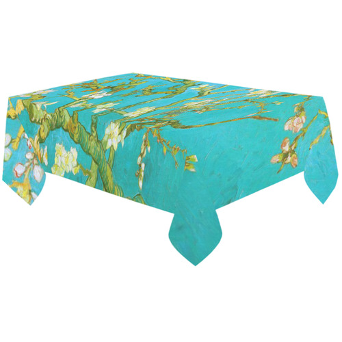 Van Gogh Blossoming Almond Tree Floral Art Cotton Linen Tablecloth 60"x120"