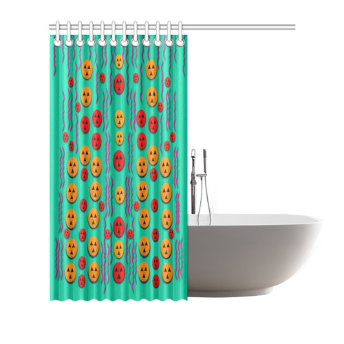 Pumkins dancing in the season pop art Shower Curtain 66"x72"