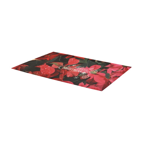 Poinsettia, merry christmas Area Rug 7'x3'3''