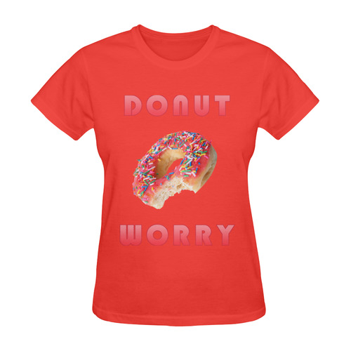 Funny Red Donut - Don't Worry Sunny Women's T-shirt (Model T05)