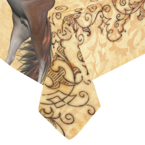 Wonderful brown horse Cotton Linen Tablecloth 60"x 84"