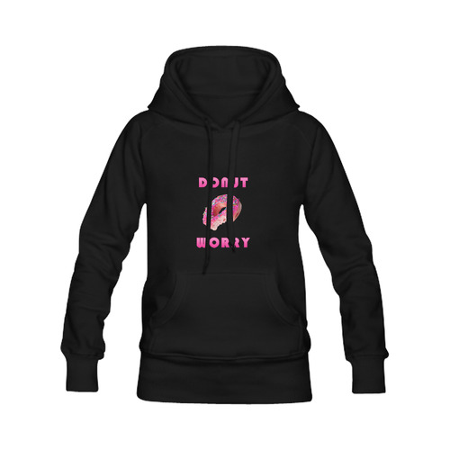 Funny Pink Donut - Don't Worry Women's Classic Hoodies (Model H07)