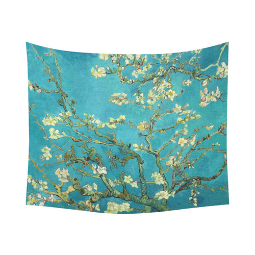 Vincent Van Gogh Blossoming Almond Tree Floral Art Cotton Linen Wall Tapestry 60"x 51"