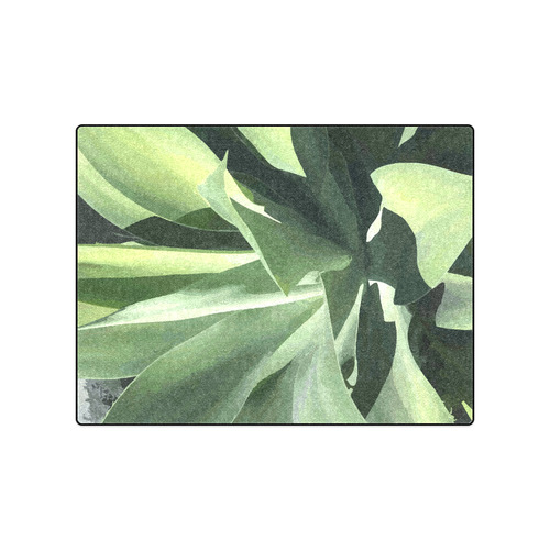 Green Succulent Desert Nature Art Blanket 50"x60"
