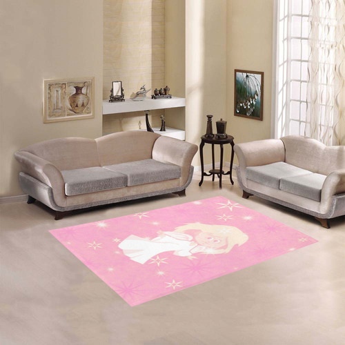 sweet christmas angel pink Area Rug 5'3''x4'