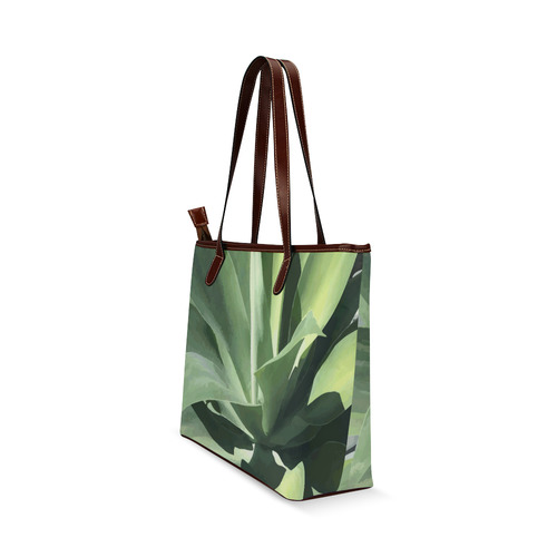 Green Succulent Desert Nature Art Shoulder Tote Bag (Model 1646)