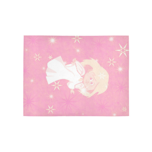 sweet christmas angel pink Area Rug 5'3''x4'