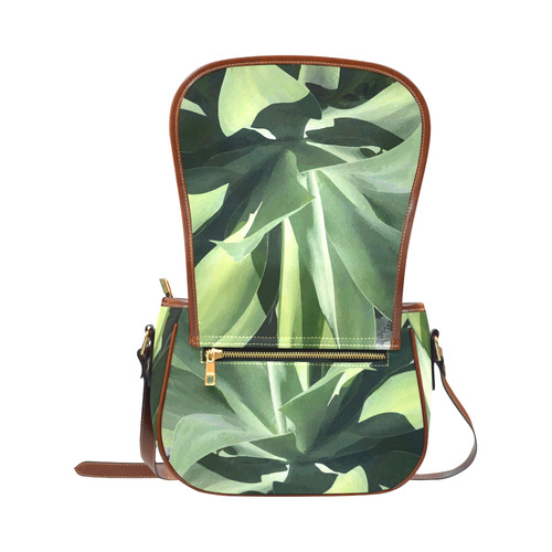 Green Succulent Desert Nature Art Saddle Bag/Large (Model 1649)