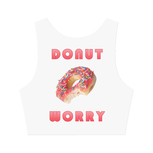 Funny Red Donut - Don't Worry Women's Crop Top (Model T42)