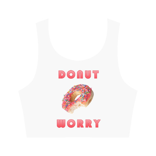 Funny Red Donut - Don't Worry Women's Crop Top (Model T42)