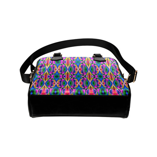 Groovy Psychedelic Pink/Blue Abstract Shoulder Handbag (Model 1634)