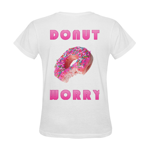 Funny Pink Donut - Don't Worry Sunny Women's T-shirt (Model T05)