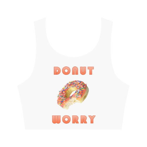 Funny Orange Donut - Don't Worry Women's Crop Top (Model T42)