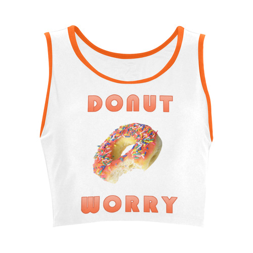 Funny Orange Donut - Don't Worry Women's Crop Top (Model T42)