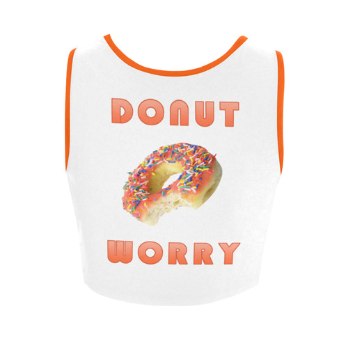 Funny Orange Donut - Don't Worry Women's Crop Top (Model T42)