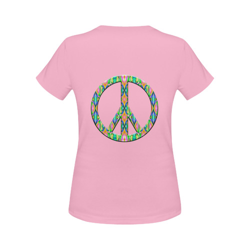 Groovy Psychedelic Peace Sign Women's Classic T-Shirt (Model T17）