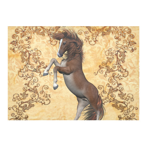 Wonderful brown horse Cotton Linen Tablecloth 60"x 84"