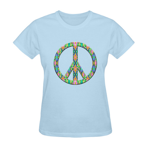 Groovy Psychedelic Peace Sign Sunny Women's T-shirt (Model T05)