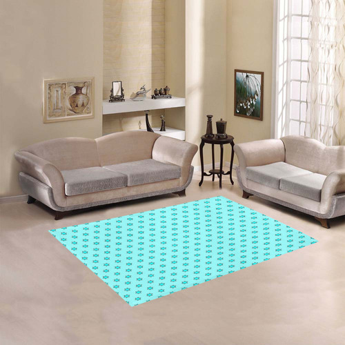 many stars aqua Area Rug 5'3''x4'