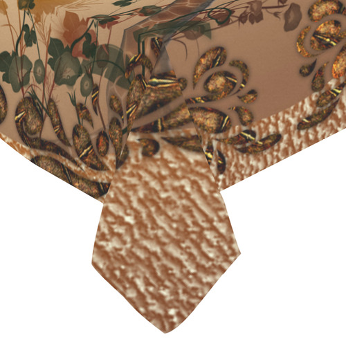 Sweet giraffe with bird Cotton Linen Tablecloth 60"x 84"