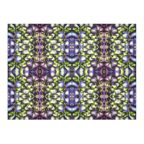Flowers: Purple, Blue & White Hydrangeas Cotton Linen Tablecloth 52"x 70"