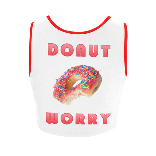 Funny Red Donut - Don't Worry Women's Crop Top (Model T42)