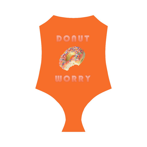 Funny Orange Donut - Don't Worry Strap Swimsuit ( Model S05)