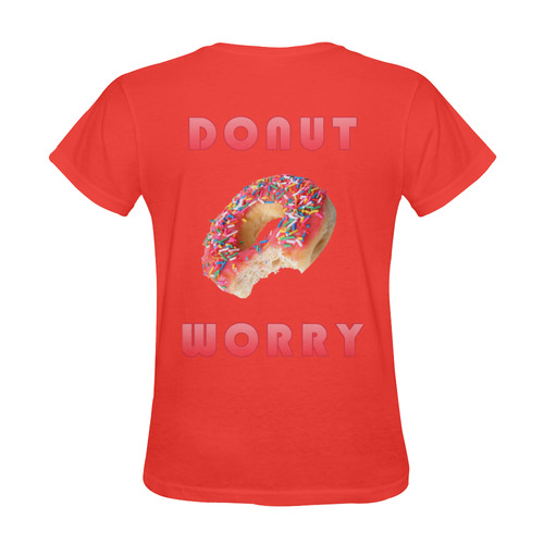 Funny Red Donut - Don't Worry Sunny Women's T-shirt (Model T05)