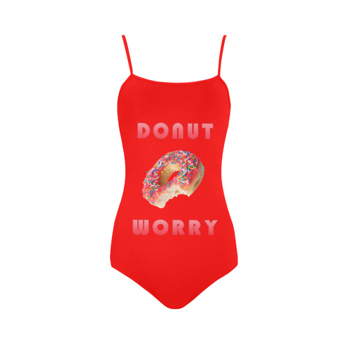 Funny Red Donut - Don't Worry Strap Swimsuit ( Model S05)