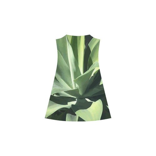 Green Succulent Desert Nature Art Alcestis Slip Dress (Model D05)