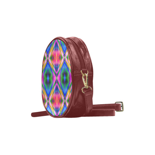 Groovy Psychedelic Diamonds (Pinks and Blues) Round Sling Bag (Model 1647)