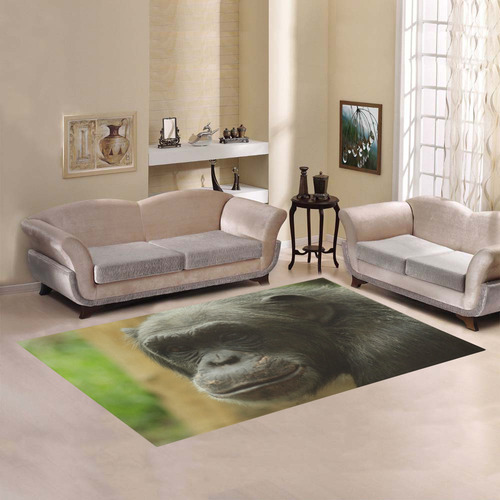 grinning chimp Area Rug7'x5'