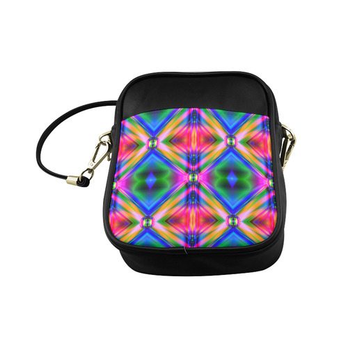 Groovy Psychedelic Diamonds (Pinks and Blues) Sling Bag (Model 1627)
