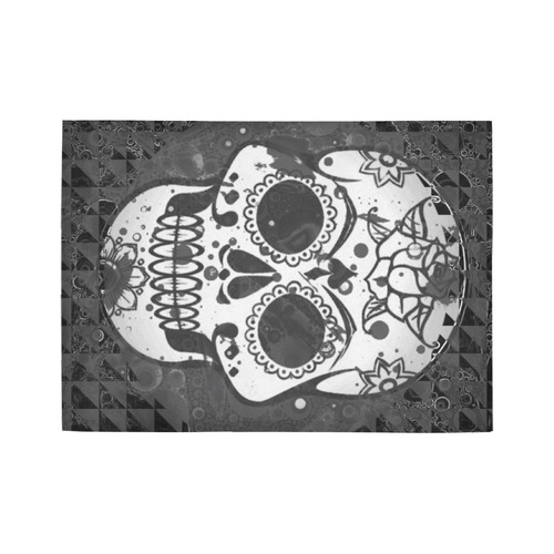 black and white Skull Area Rug7'x5'