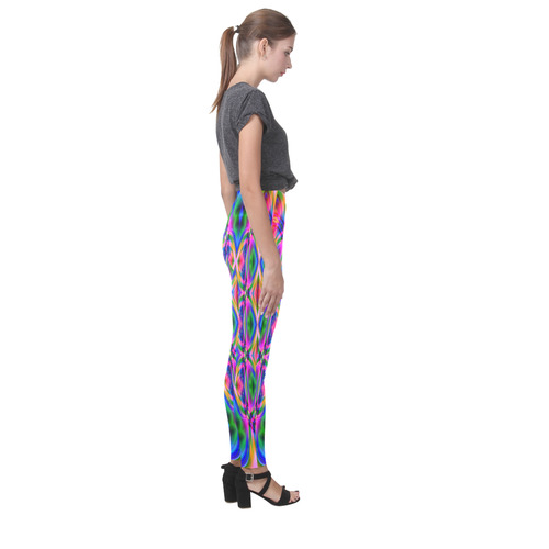 Groovy Psychedelic Pink/Blue Abstract Cassandra Women's Leggings (Model L01)