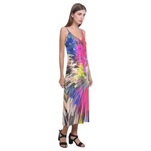 Art of Colors by ArtDream V-Neck Open Fork Long Dress(Model D18)
