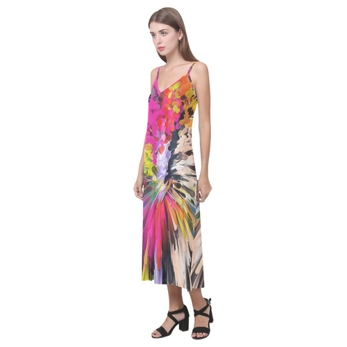 Art of Colors by ArtDream V-Neck Open Fork Long Dress(Model D18)
