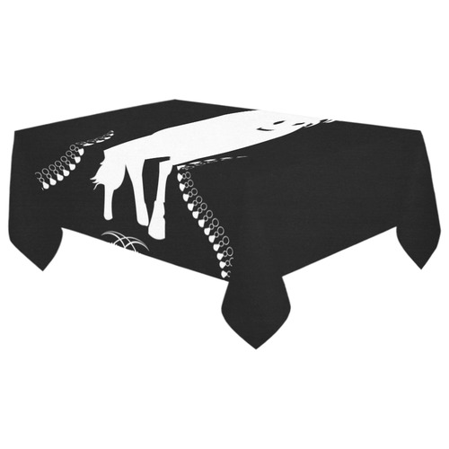 Horse in black and white Cotton Linen Tablecloth 60"x 104"