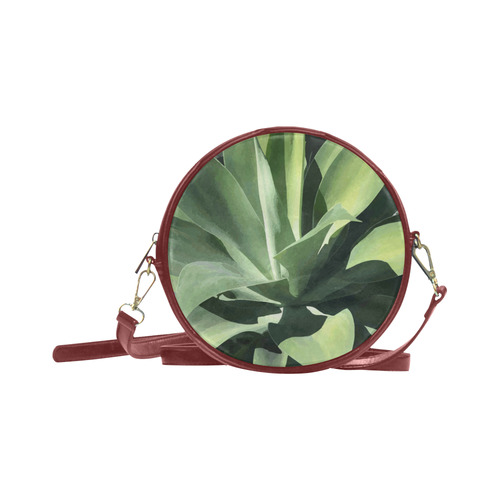Green Succulent Desert Nature Art Round Sling Bag (Model 1647)