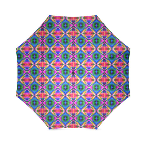 Groovy Psychedelic Diamonds (Pinks and Blues) Foldable Umbrella (Model U01)