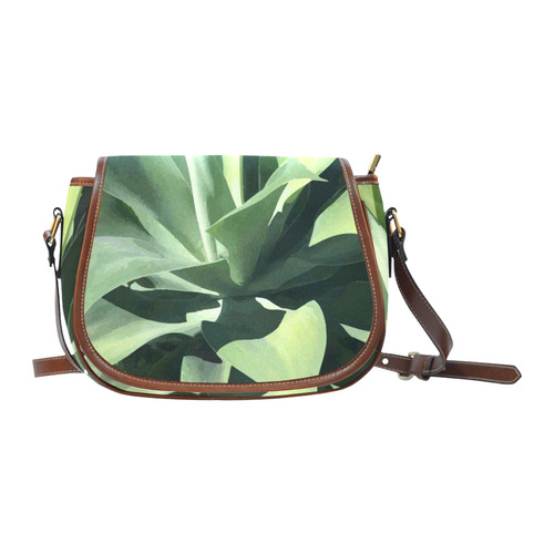 Green Succulent Desert Nature Art Saddle Bag/Small (Model 1649) Full Customization