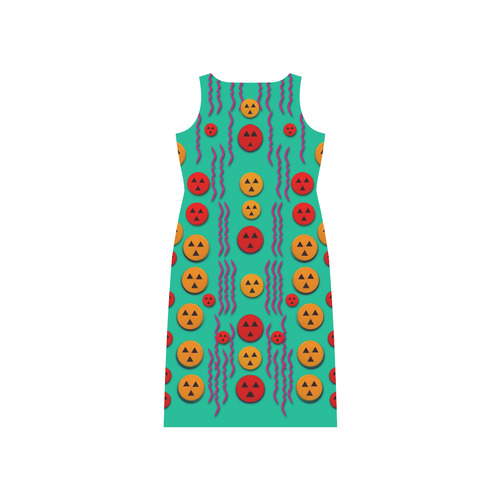 Pumkins dancing in the season pop art Phaedra Sleeveless Open Fork Long Dress (Model D08)