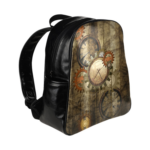 Steampunk, wonderful noble desig, clocks and gears Multi-Pockets Backpack (Model 1636)